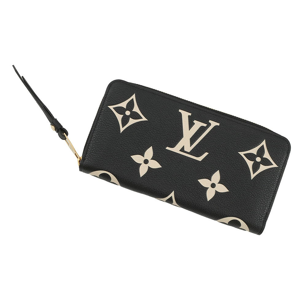 Louis Vuitton Monogram Empreinte Zippy Wallet Black Round Zipper Long